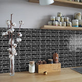 LuxeMarmer Marmoroptik Wandaufkleber Schwarz-Weiß – Selbstklebende, Wasserfeste Fliesenfolie (1–12 Stück)