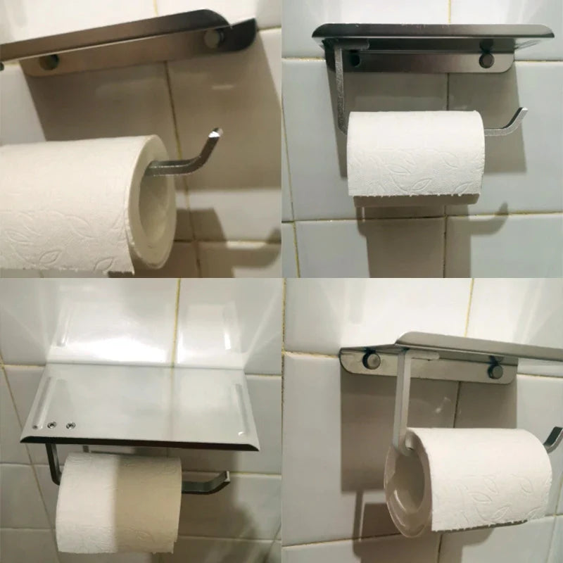 SmartHold Luxe – Toilettenpapierhalter aus Aluminium mit Telefonablage