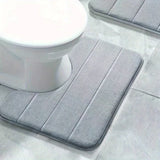 SoftStripe Badezimmer WC-U-Matte – Weicher, Rutschfester & Schnell Trocknender Teppich aus Mikrofaser