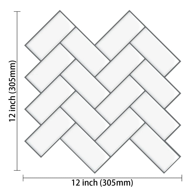 Herringbone Luxe – Selbstklebende Wandfliesen