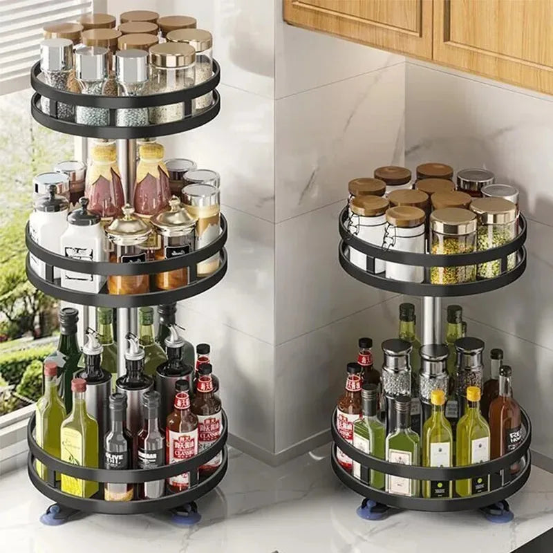 SpiceTurn Pro – 360° Drehbarer Gewürzregal-Organizer für die Küche