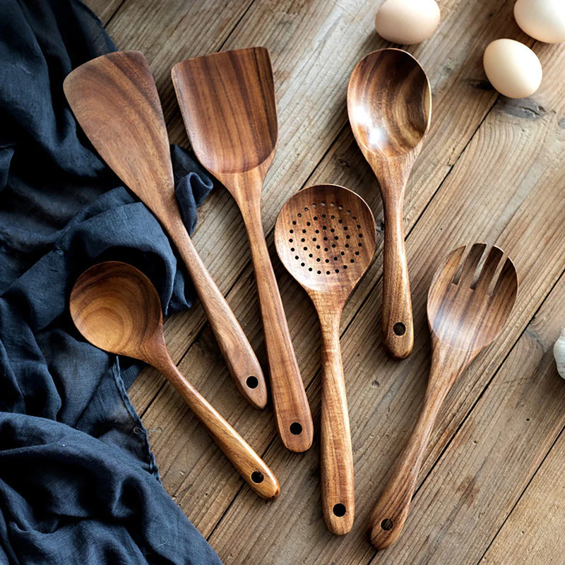 EcoWood – Luxuriöses Kochgeschirr-Set aus Holz mit Aufbewahrungseimer