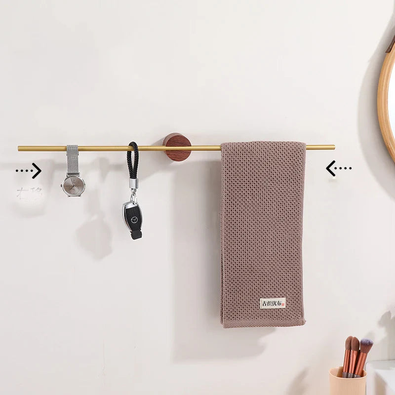 Tragbarer Handtuchhalter | 40–50 cm | Space Aluminium + Zinklegierung | Mit Haken