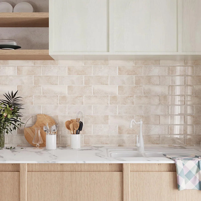 ABPP Beige Stone Subway Fliesenaufkleber