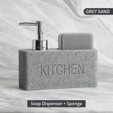 Modernes Küchenzubehör-Set – Seifenspender mit Pumpe und Schwammhalter