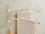 Handtuchhalter | Gebürstetes Gold | Aluminium | <50 cm | Antik graviert