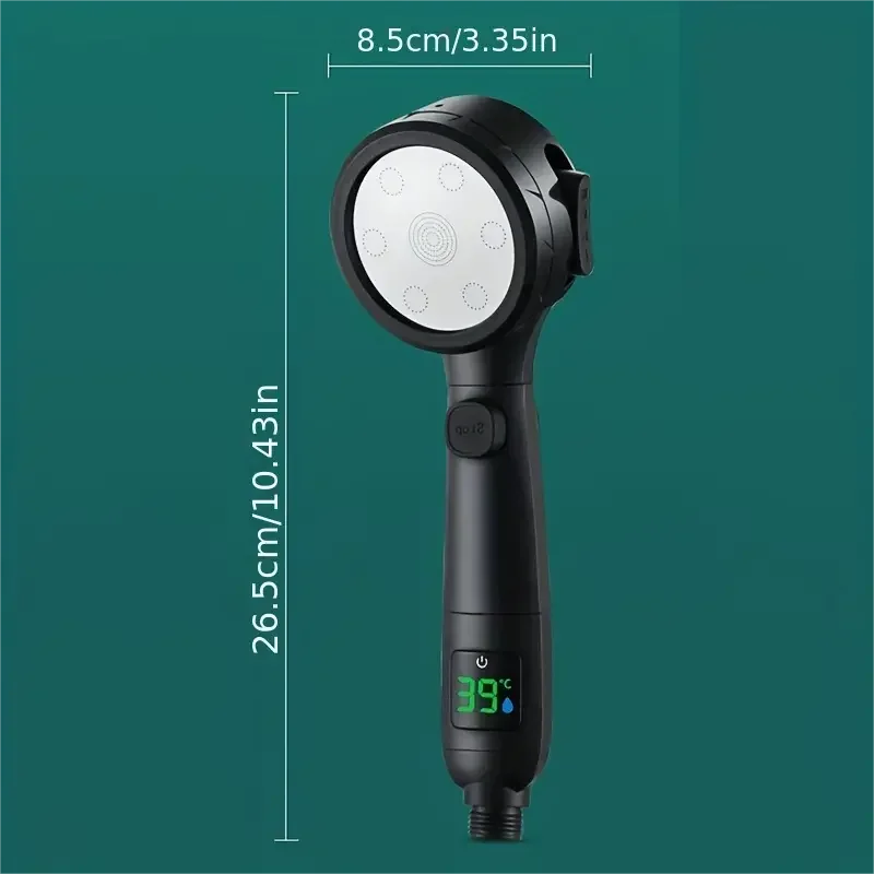 LED-Duschkopf mit digitaler Temperaturanzeige | Hoher Druck & Wassersparend
