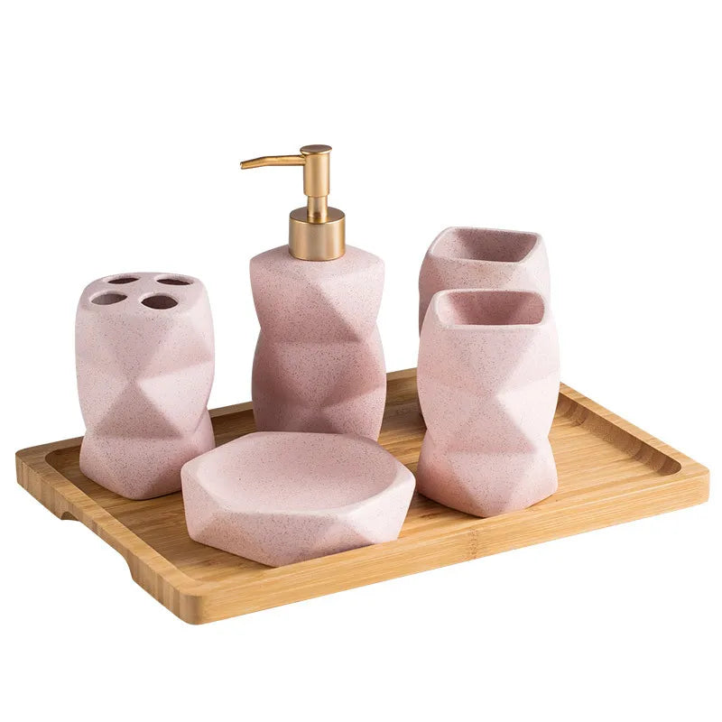 Badezimmer-Zubehörset aus Keramik | Skandinavischer Stil