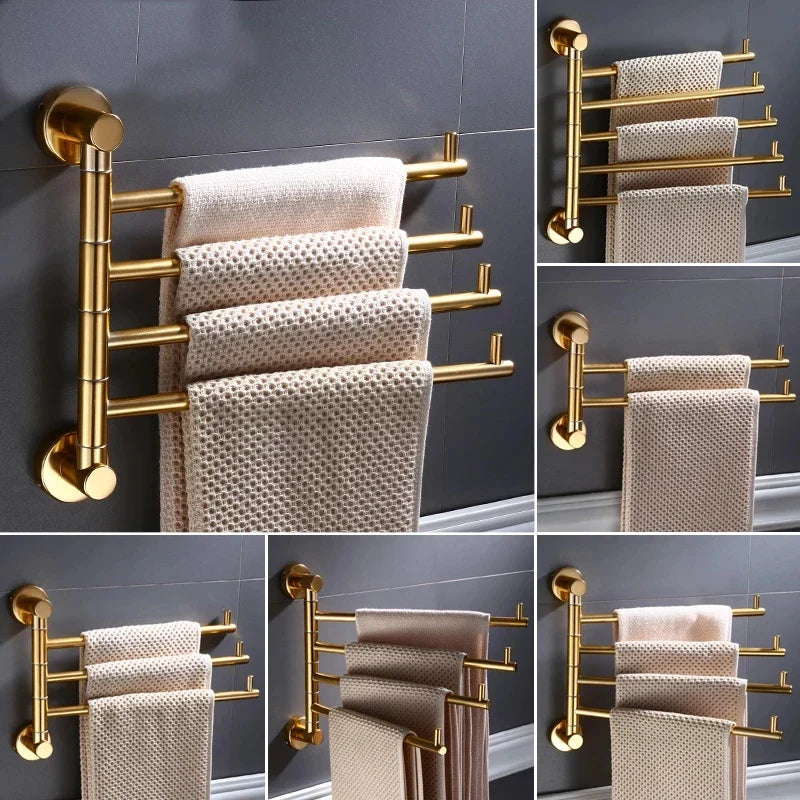 Faltbarer Handtuchhalter | 35–40 cm | Aluminiumlegierung | Gold oder Messing