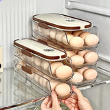 FrischeEi Rollender Eierhalter – Mehrstufiger Eierorganizer für Kühlschrank | Automatischer Eier-Spender | Stapelbare Eieraufbewahrung