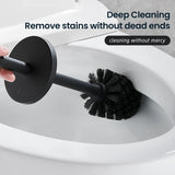 SteelClean Luxus-Toilettenbürste mit Wandhalterung – Schwarzes Edelstahldesign