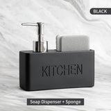 Modernes Küchenzubehör-Set – Seifenspender mit Pumpe und Schwammhalter