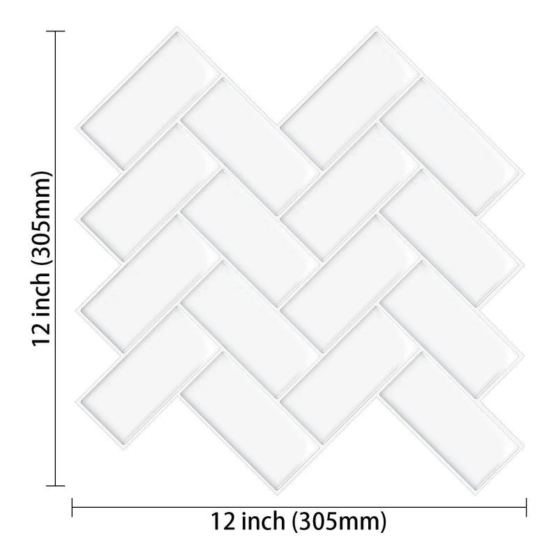 StickaTile 3D Fliesenoptik Wandaufkleber – Selbstklebende Hitzebeständige Fliesensticker (10 Stück)