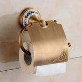 RoyalRetro Antik Messing Badzubehör Set mit Keramik