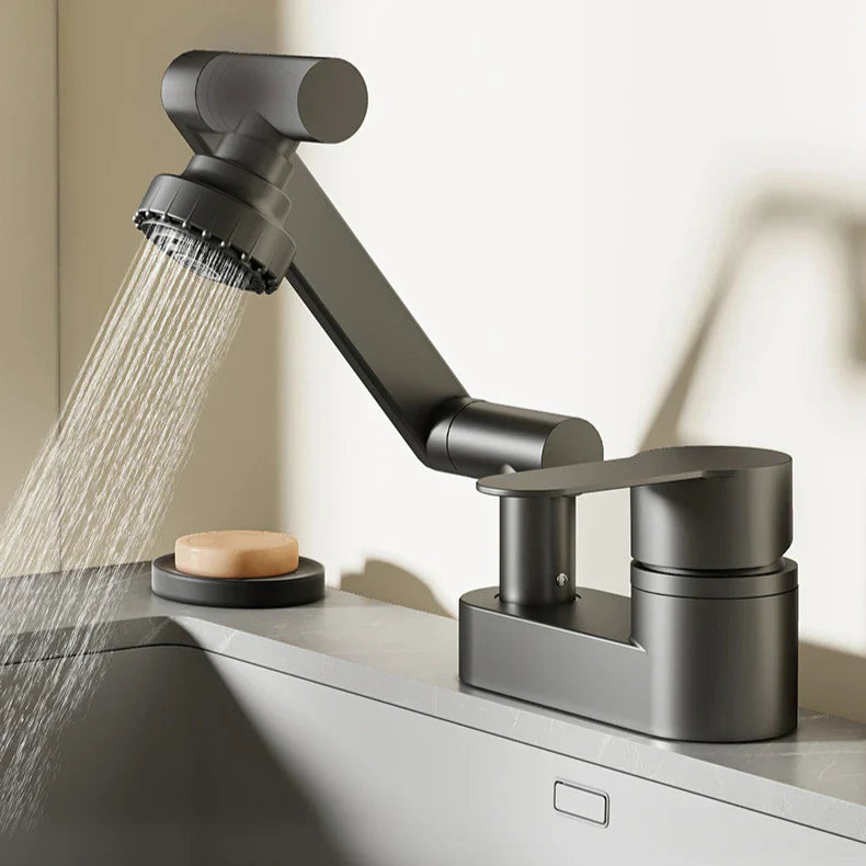 Aqua Twist Duo-Flex Waschtischarmatur – 360° drehbarer Zweilochhahn für Warm- und Kaltwasser