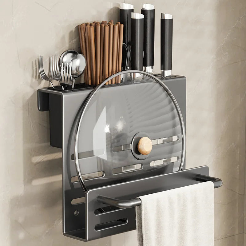 schneidebrett aufbewahrung wand ChefSpace Wandmontierter Messerhalter mit Schneidebrett-Aufbewahrung – – SanitaerDeal