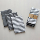 3-teiliges Küchenhandtuch-Set aus Baumwolle – 100% Baumwolle | 45x60 cm | Grau | Saugfähig & Strapazierfähig