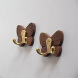 RetroButterfly Wandhaken aus Schwarznuss
