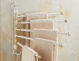 Handtuchhalter | Gebürstetes Gold | Aluminium | <50 cm | Antik graviert