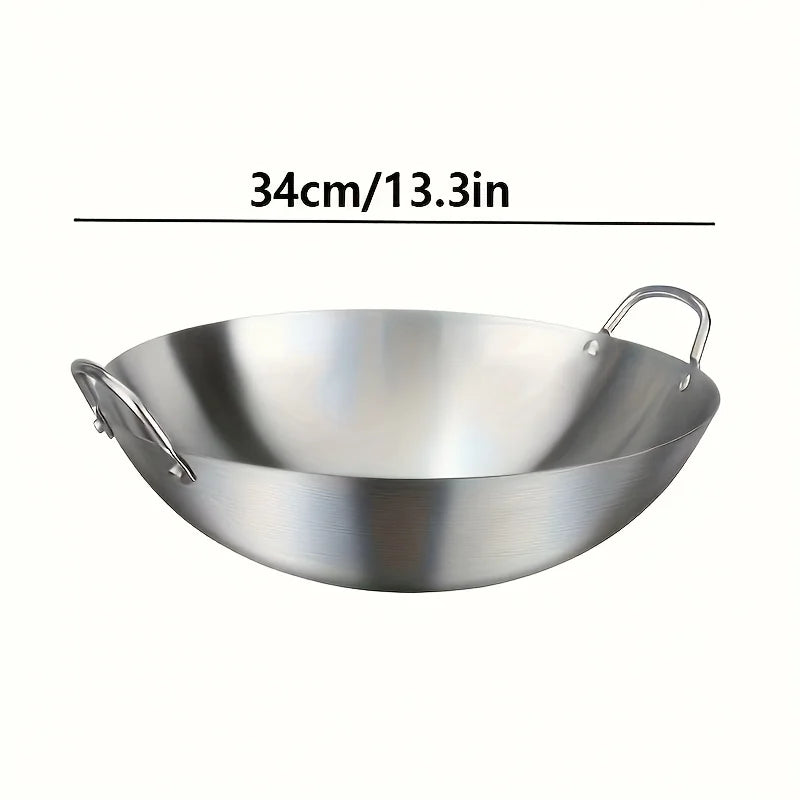 ChefMaster – Großer Edelstahl-Wok mit Doppelgriffen