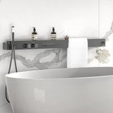 Superluxuriöses Duschsystem zur Wandmontage mit Ablage und Handtuchhalter – Gebürstetes Gun Grey