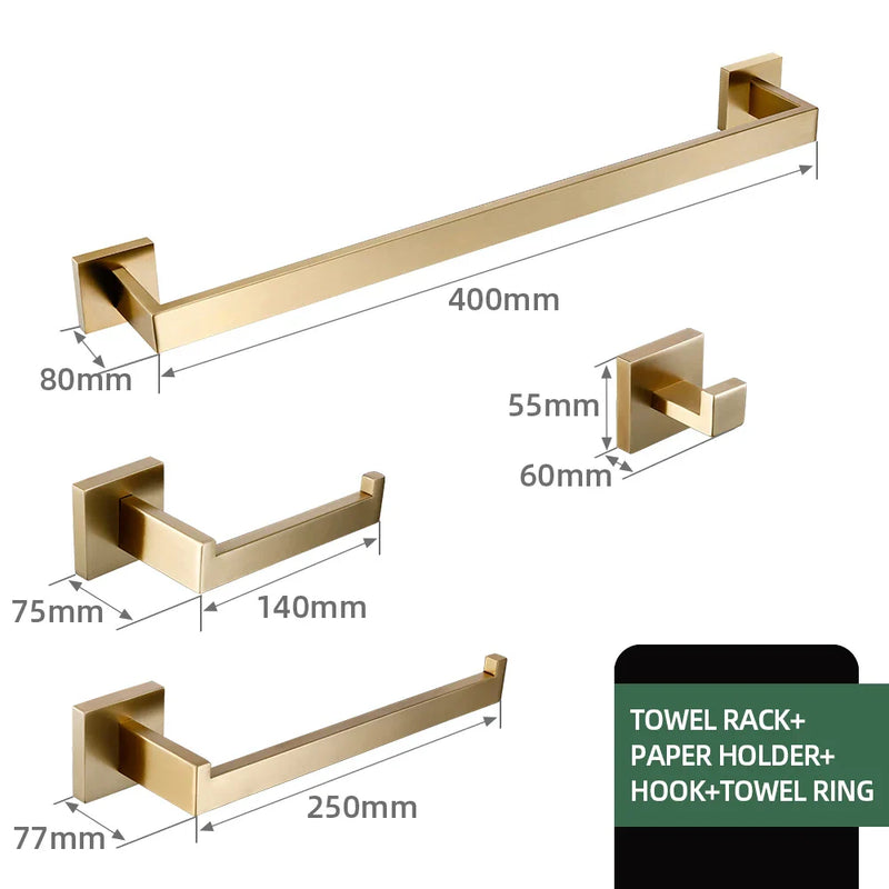 Badezimmer-Hardware-Set | Edelstahl – Gebürstetes Finish