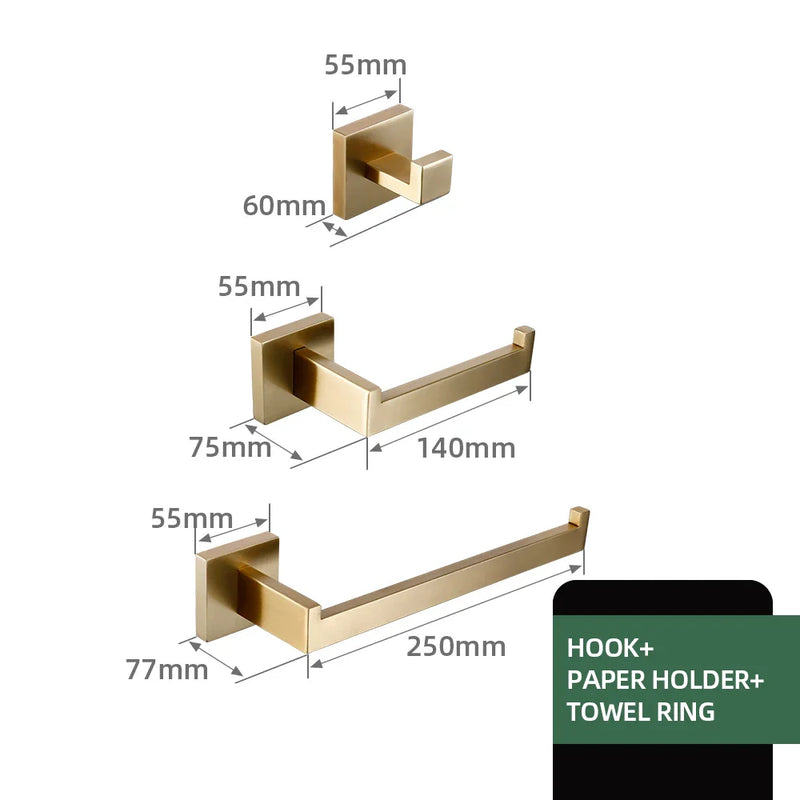 Badezimmer-Hardware-Set | Edelstahl – Gebürstetes Finish