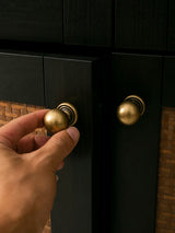 Novarix OrbT-Bar Möbelgriff & Knopf – Rundes Antik-Bronze Design aus Massivem Messing (128 mm)