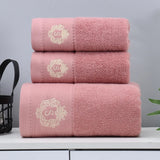 3-teiliges Luxus-Handtuchset | 100 % gekämmte Baumwolle | Jacquard-Stickerei
