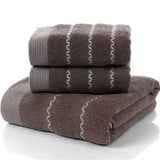 3-teiliges Luxus-Handtuchset | 100 % gekämmte Baumwolle | Jacquard-Stickerei