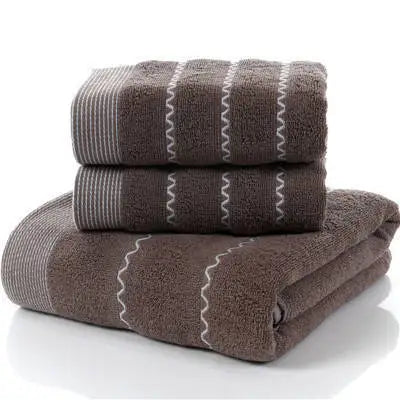 3-teiliges Luxus-Handtuchset | 100 % gekämmte Baumwolle | Jacquard-Stickerei