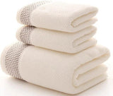 3-teiliges Luxus-Handtuchset | 100 % gekämmte Baumwolle | Jacquard-Stickerei