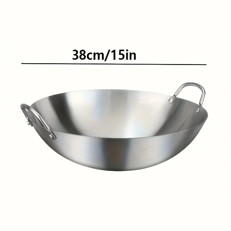 ChefMaster – Großer Edelstahl-Wok mit Doppelgriffen