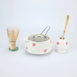 Kirschblüte Matcha-Zeremonienset – Matcha-Teeservice aus Porzellan mit Ausgussschale | Traditionelles Matcha-Zubehör | Erhältlich als 2-, 4- oder 5-teiliges Set
