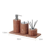 Rubèra Rotes Travertin Badezimmer-Set – Vintage Naturstein Eleganz