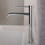GoldLinea Hocharmatur Waschbecken – Gebürstetes Gold Wasserhahn Edelstahl | Einhebel Mischbatterie Warm & Kalt | Elegantes Baddesign