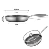 ChefMaster – Edelstahl Antihaft-Bratpfanne mit Honigwabenstruktur & Glasdeckel