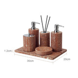 Rubèra Rotes Travertin Badezimmer-Set – Vintage Naturstein Eleganz