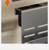 ChefSpace Wandmontierter Messerhalter mit Schneidebrett-Aufbewahrung – Edelstahl
