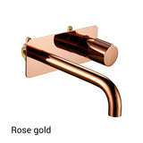 RoséLinea Wand-Waschtischarmatur – Messing-Wandarmatur für Waschbecken | Warm- und Kaltwassermischer | Elegante Badarmatur in Roségold