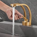 WaveLine Wasserfall Waschtischarmatur – Einhebelmischer für Warm & Kalt, modernes Design in Schwarz/Chrom/Weiß/Gold