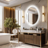 Luxuriöser runder LED-Badezimmerspiegel | 60x80 cm | Rahmenlos | Touch-Bedienung & Anti-Kondensation