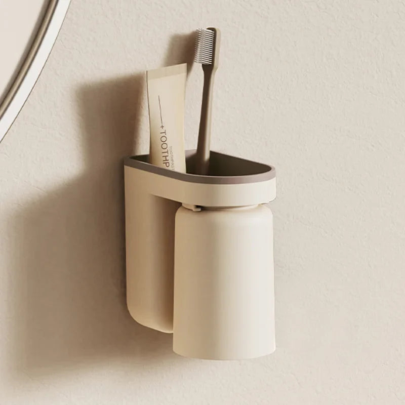 DuoClean 2-in-1 Wandhalterung für Zahnbürste und Becher – Clevere Aufbewahrung ohne Bohren