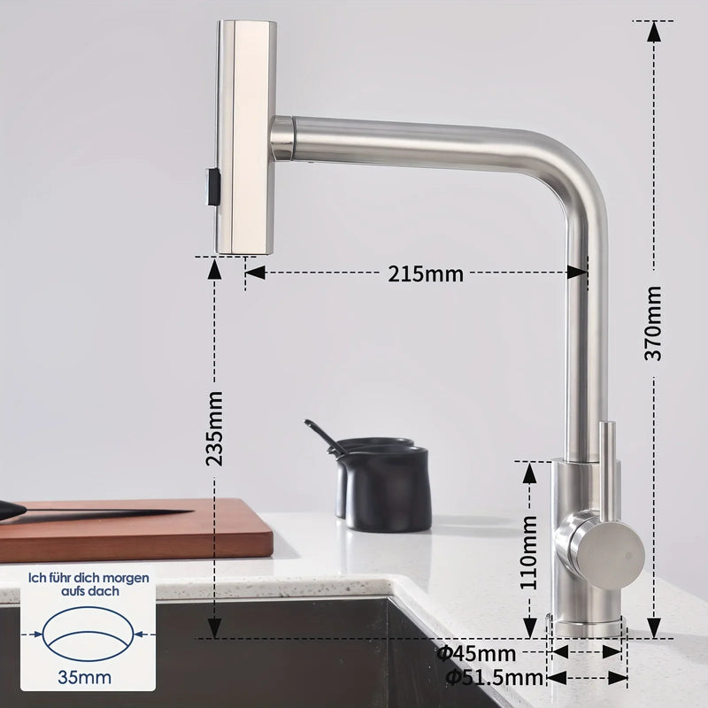 Ausziehbarer Küchenhahn SteelFlex Gun Grey
