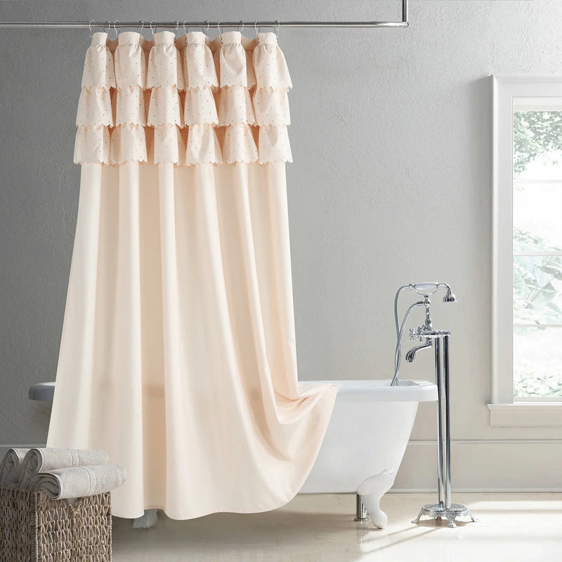 BohoChic Duschvorhang – Beige/Altes Elfenbein