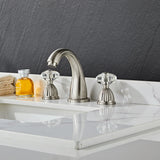Goldener Waschtischhahn - 8 Zoll Spreizung | Doppelgriff | Klassisches Design | Deck Fitting