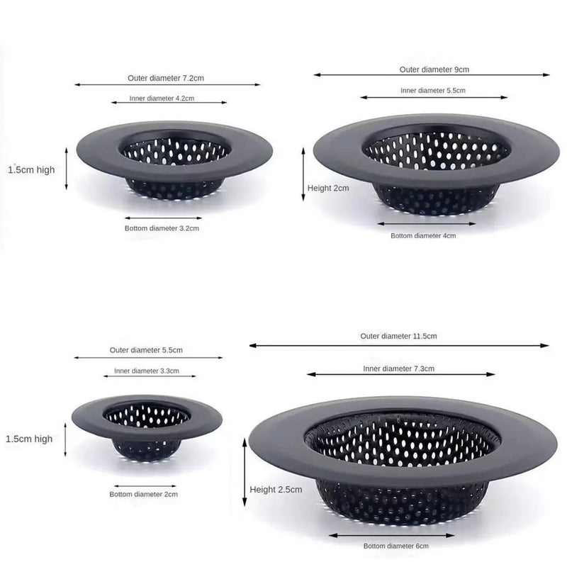 CLEANDRIP Abflussfilter aus Edelstahl, schwarz, mit Griff