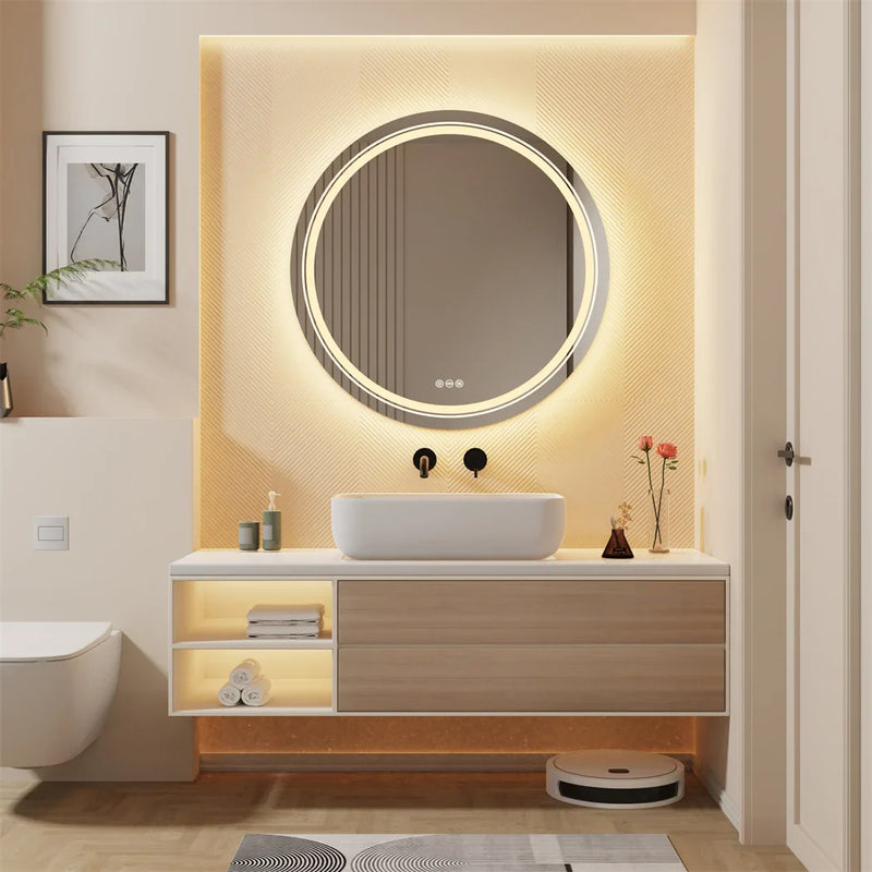 LUVODI Runder Smart LED Badezimmerspiegel