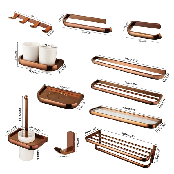 Monite Luxus Roségold Badezimmer Zubehör Set
