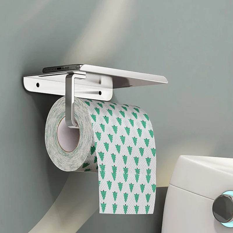 SmartHold Luxe – Toilettenpapierhalter aus Aluminium mit Telefonablage